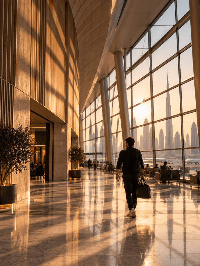 Dubai international concourse architectural lighting